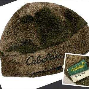 Cabelas Baby Hat 6-12 Months Camo Sherpa Fleece Winter Beanie